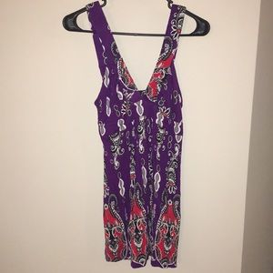Long low cut purple top